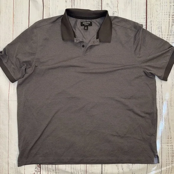 Nordstrom Tech-Smart Performance Polo Shirt Mens XL Charcoal Short Sleeve Golf - Picture 1 of 4